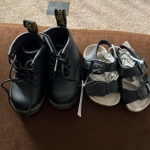 Boots for infants and sandals size 4 color black  , new